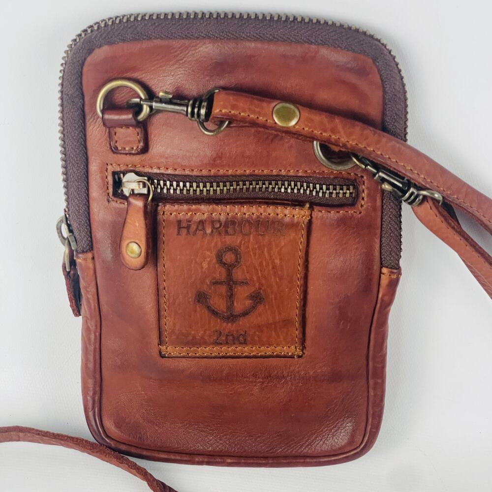 Harbour 2nd Benita Brown Leather Crossbody Bag Unisex